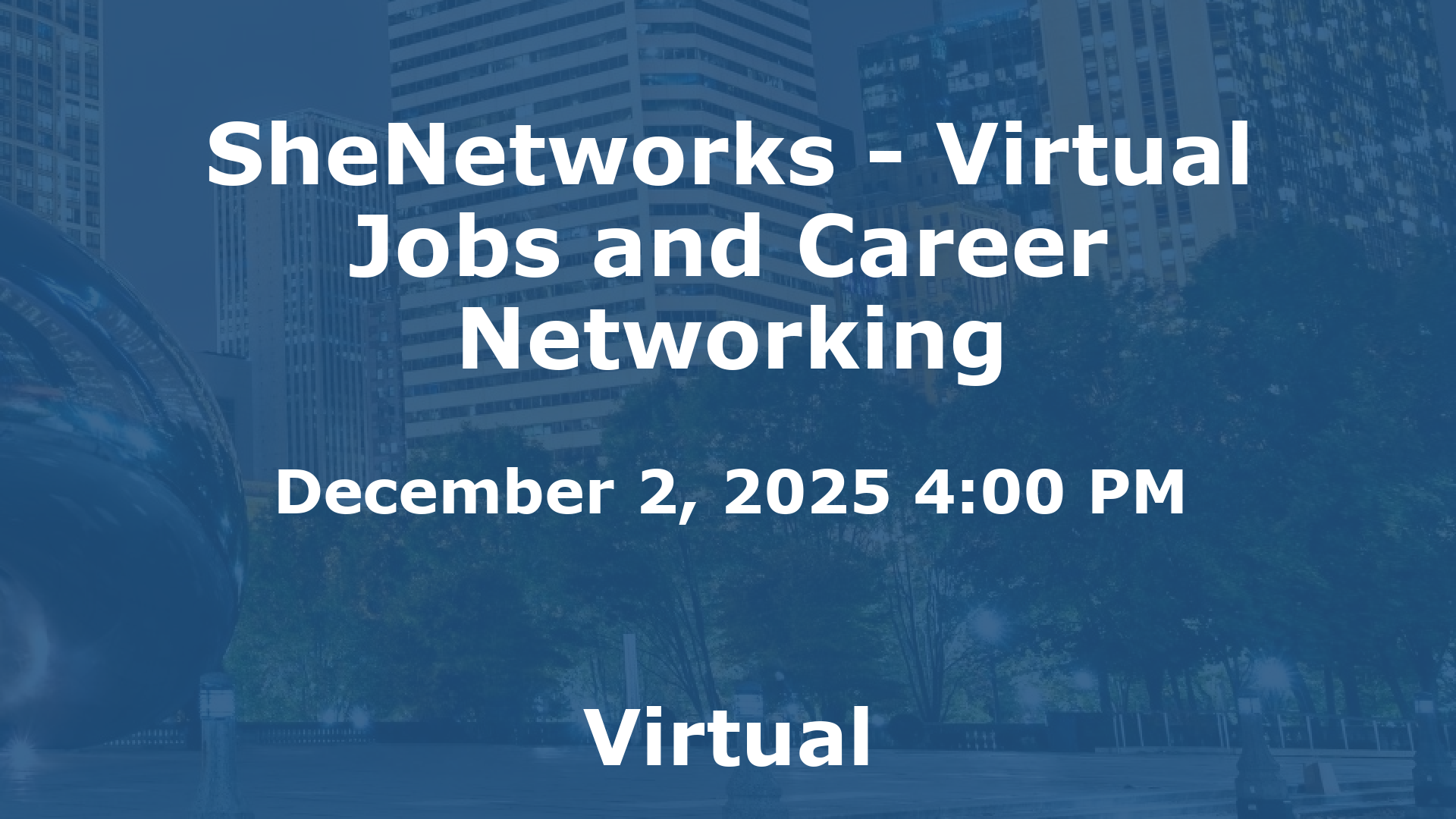 SheNetworks - Virtual Jobs and Career Networking event image